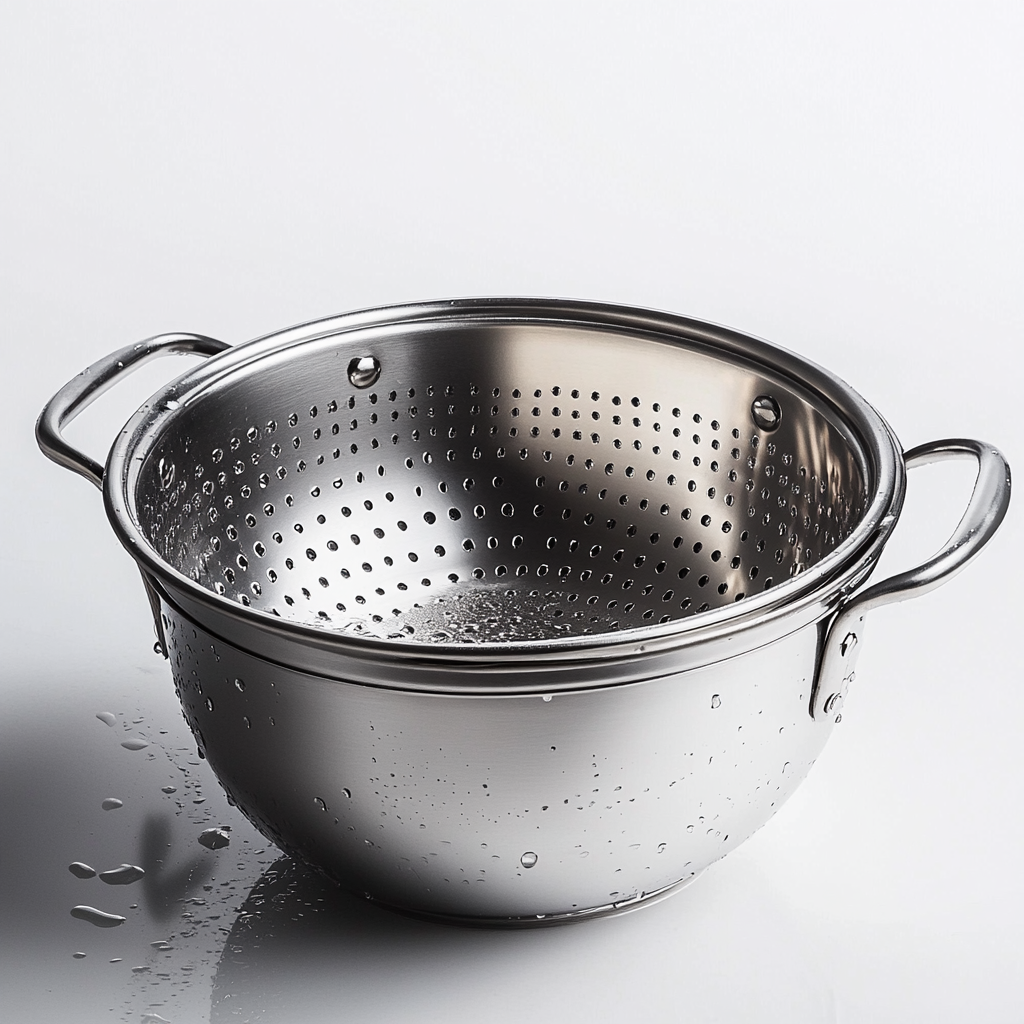 Iconw Stainless Steel Colander and Mixing Bowl Set - Micro-Perforated 2-Piece Kitchen Strainer